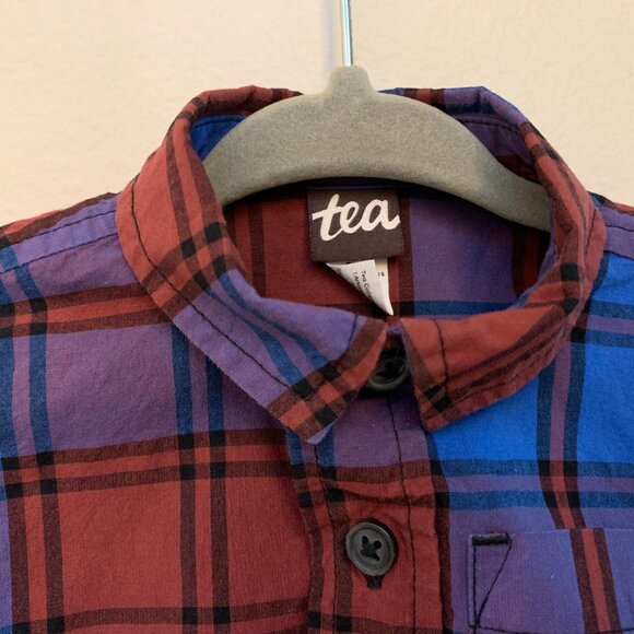 Tea Collection Blue Plaid Button Up Baby Shirt 100% Cotton 6-9M - Picture 8 of 8